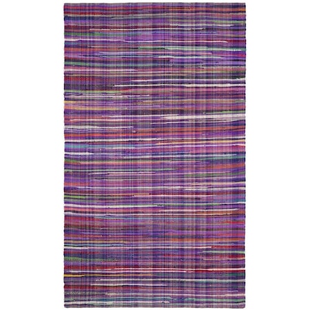 Safavieh Rag Hand Woven Medium Rectangle Area Rug Purple & Multicolor - 5 x 8 ft. RAR240C-5